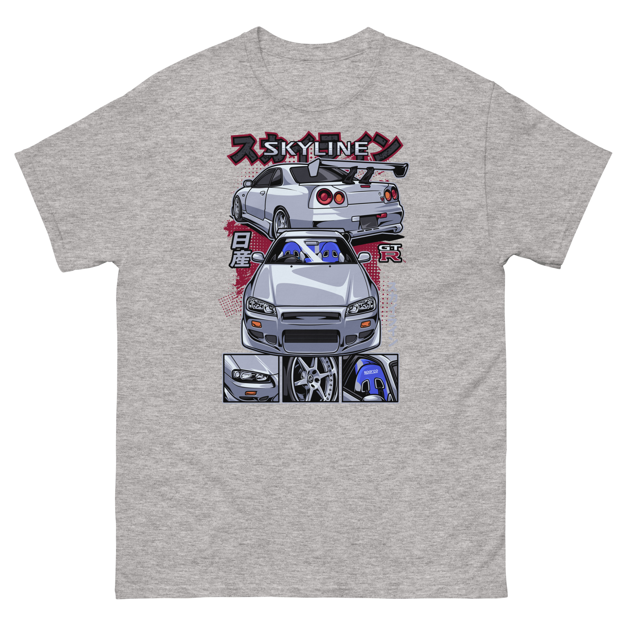 Silver Skyline GTR R34 Unisex Classic Tee - Image 15