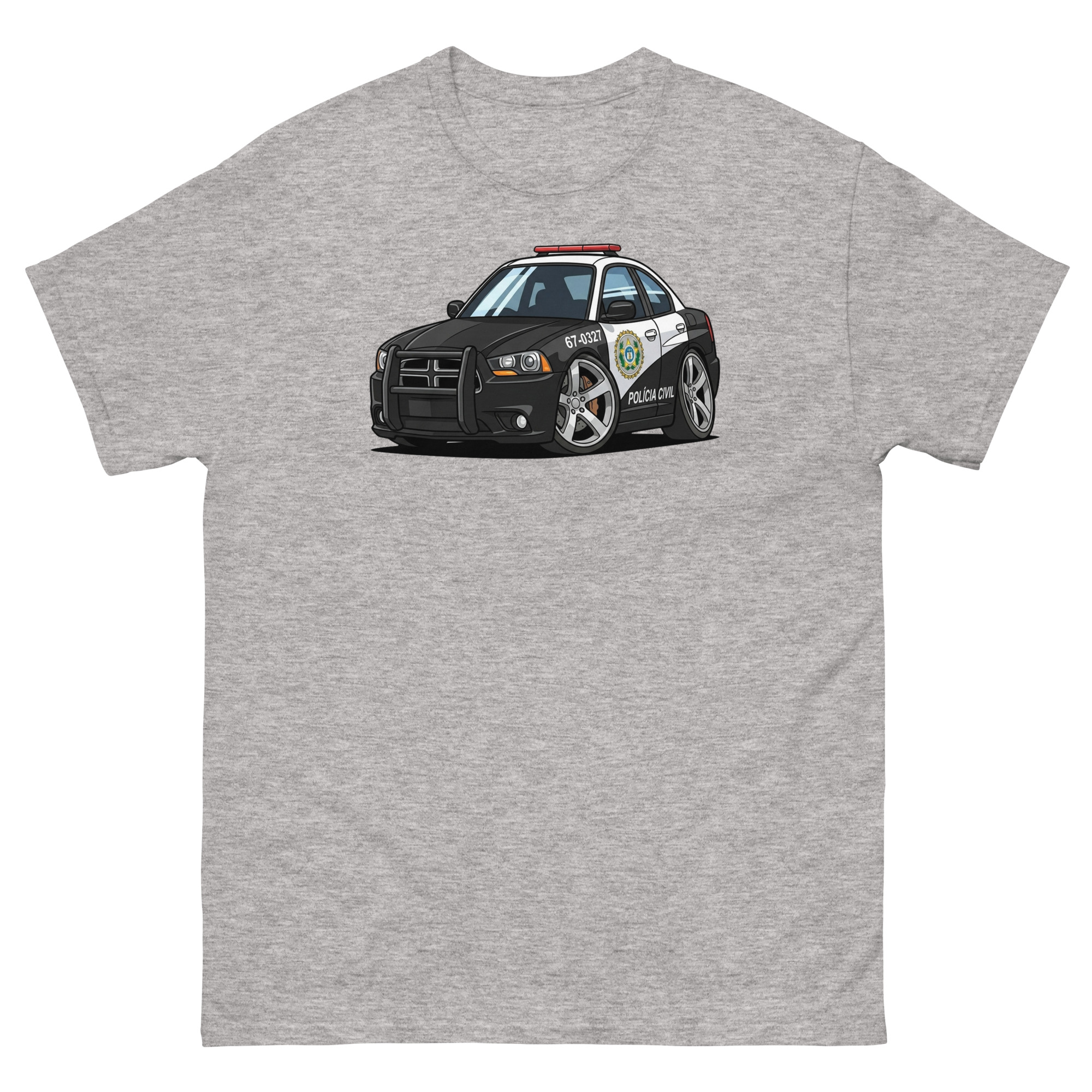 2011 Police Charger Chibi Style Unisex Classic Tee - Image 15