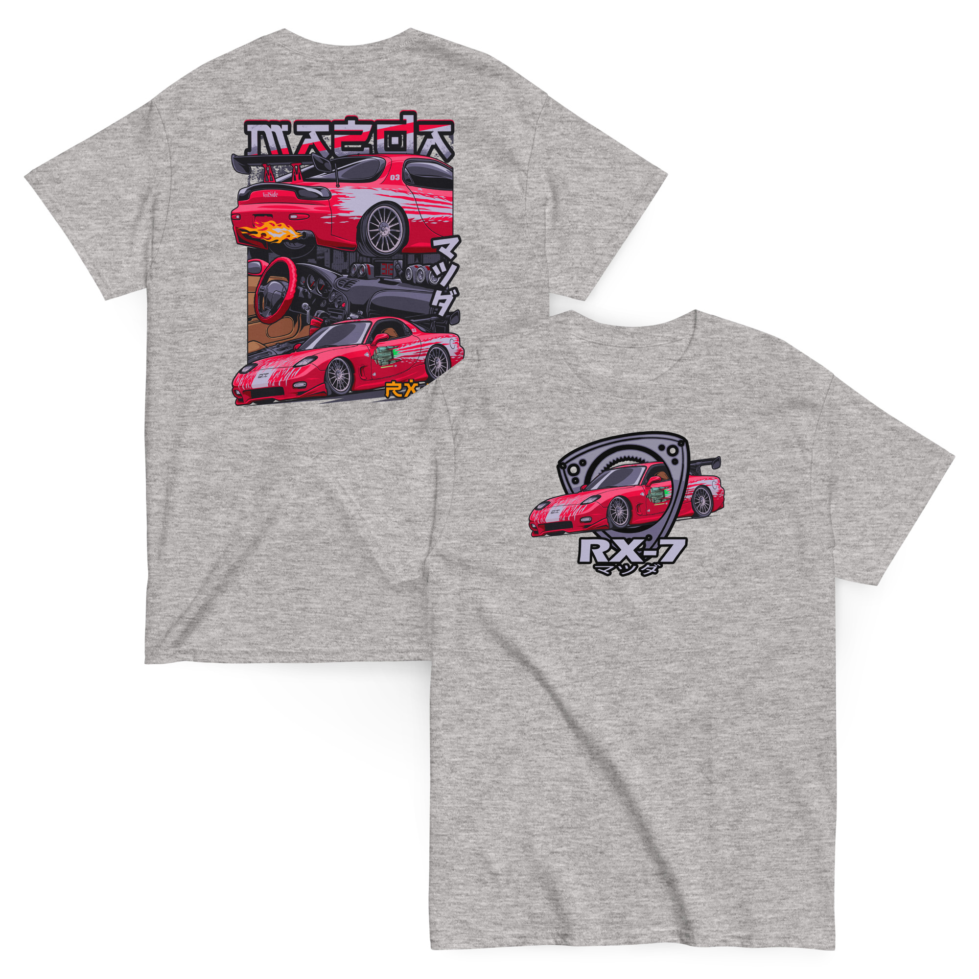 Dom's RX-7 Unisex Classic Tee (Front/Back Design) - Image 35