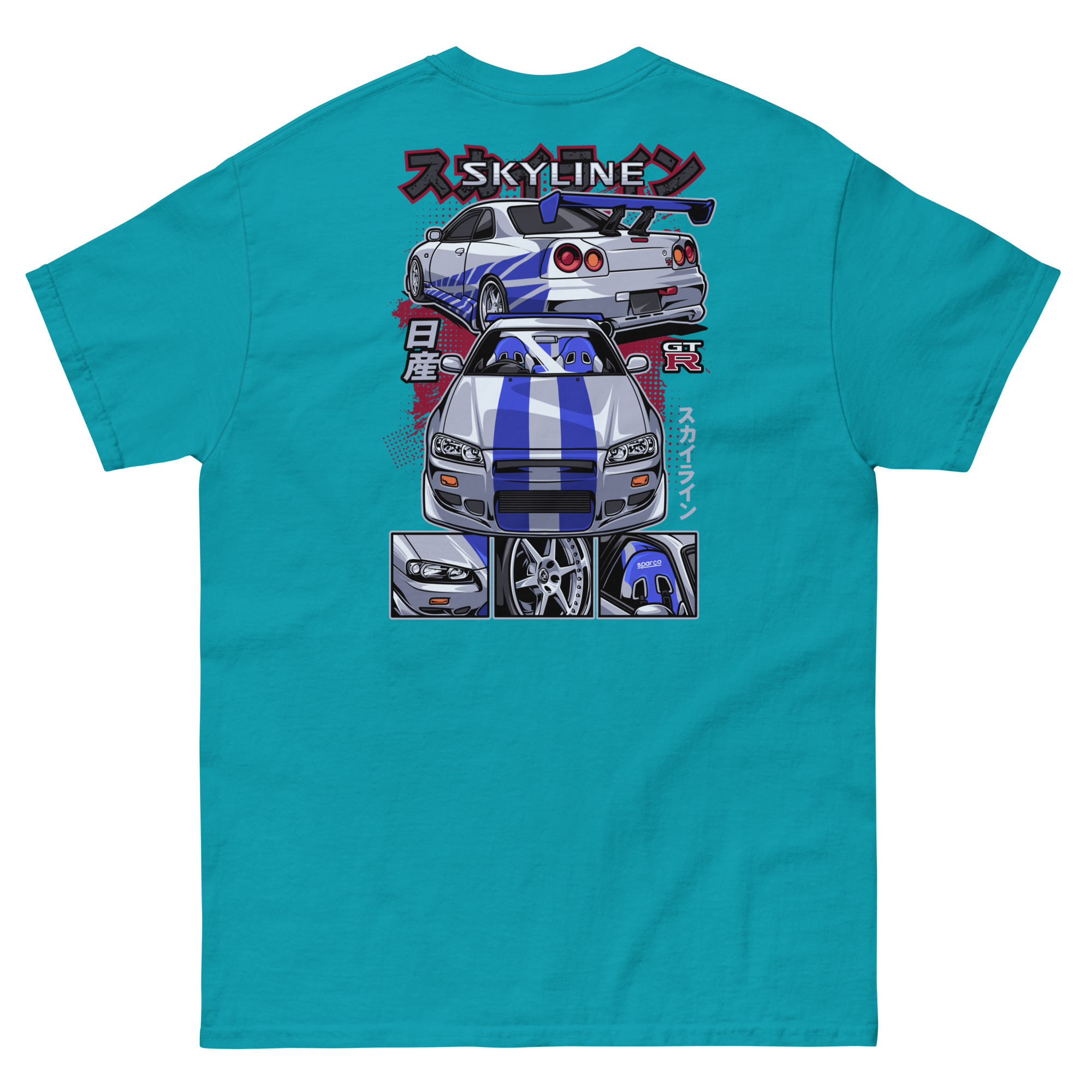 Brian's Skyline GTR R34 Unisex Classic Tee (Front/Back Design) - Image 10