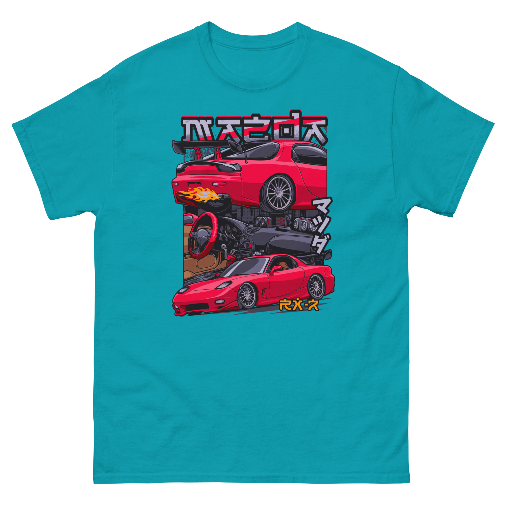 Red JDM RX-7 Unisex Classic Tee - Image 10