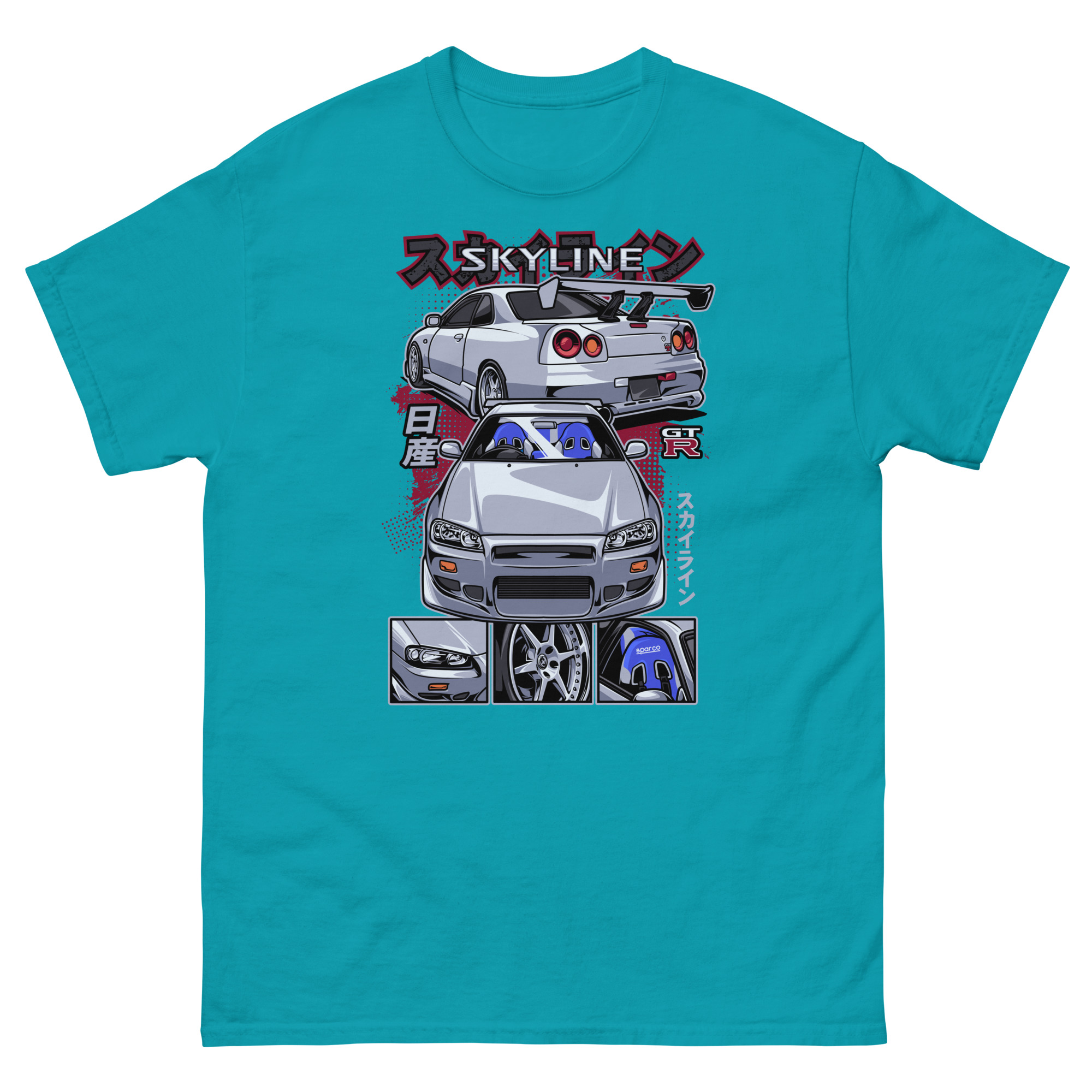 Silver Skyline GTR R34 Unisex Classic Tee - Image 10