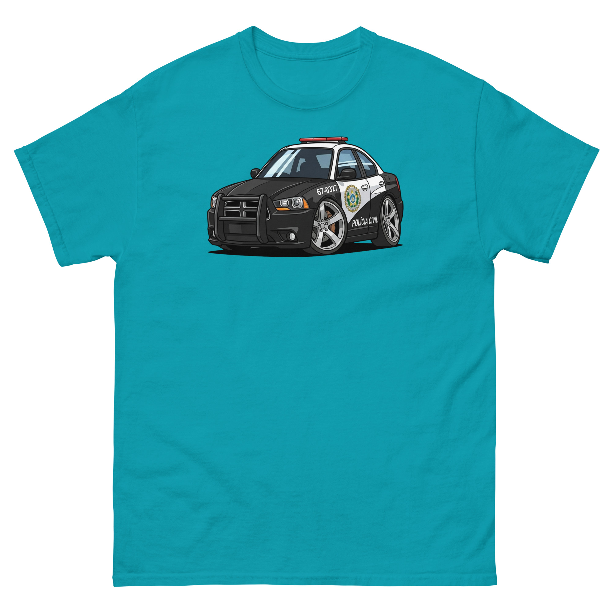 2011 Police Charger Chibi Style Unisex Classic Tee - Image 10