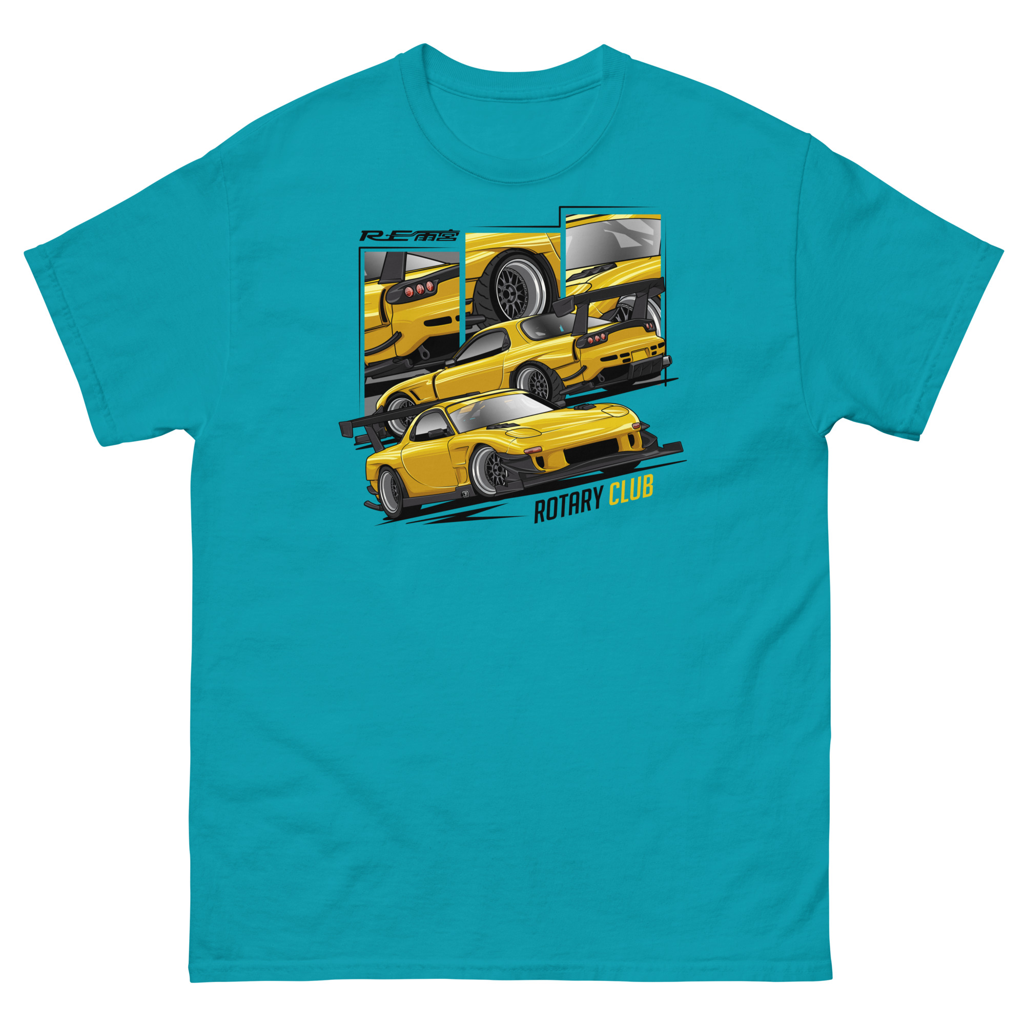 JDM Yellow RX-7 Rotary Club Unisex Classic Tee - Image 10