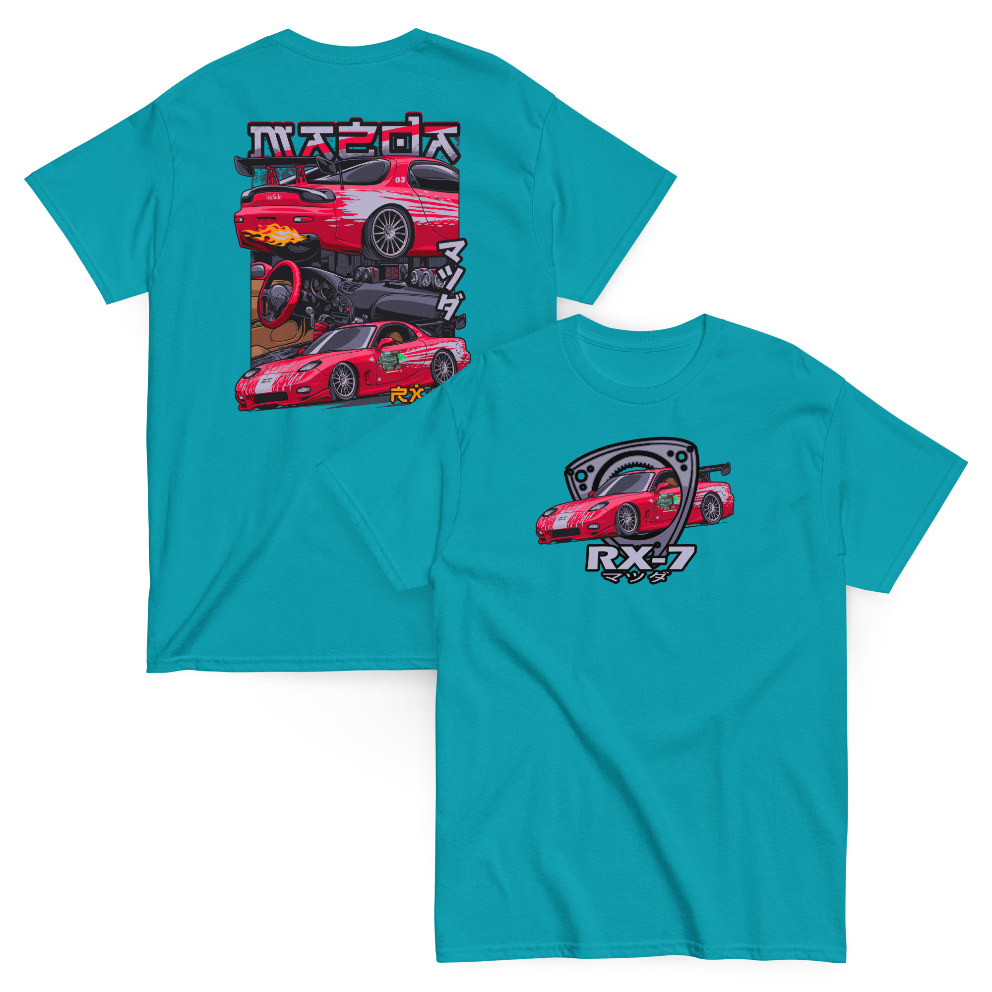 Dom's RX-7 Unisex Classic Tee (Front/Back Design) - Image 30