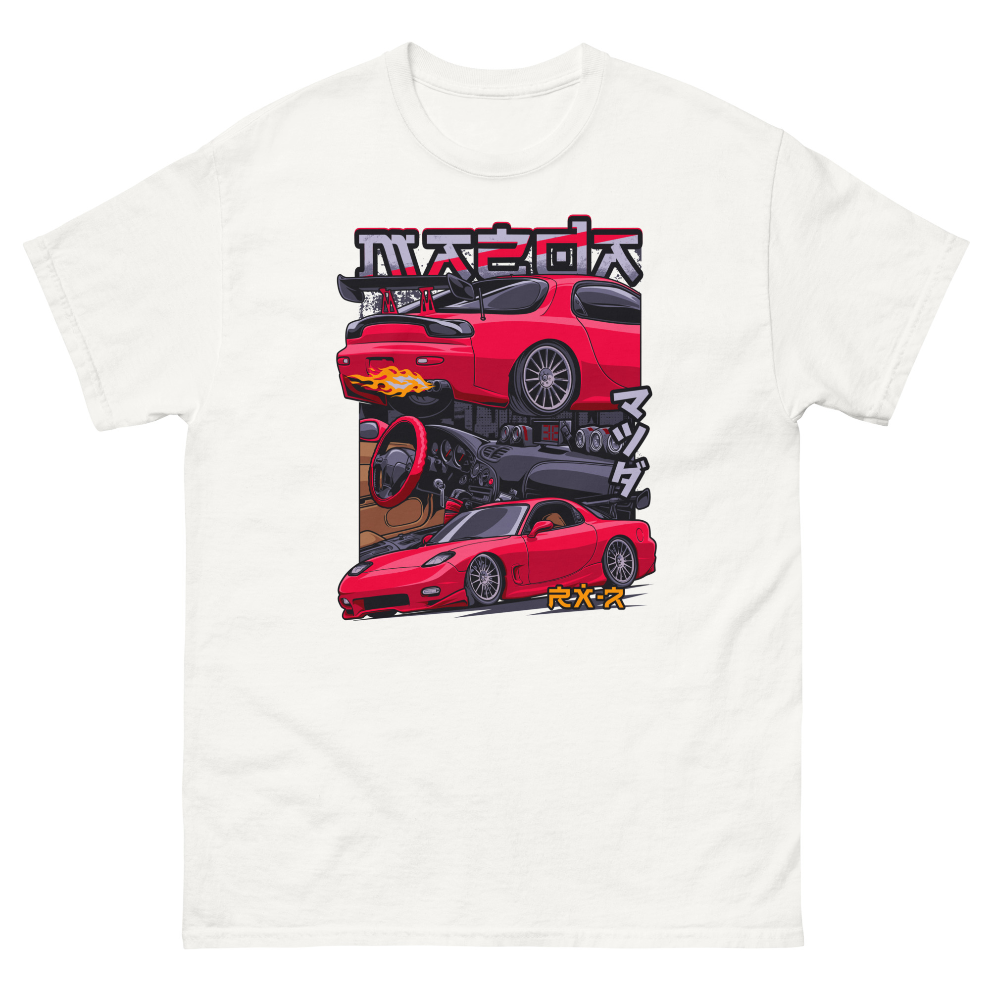 Red JDM RX-7 Unisex Classic Tee - Image 20