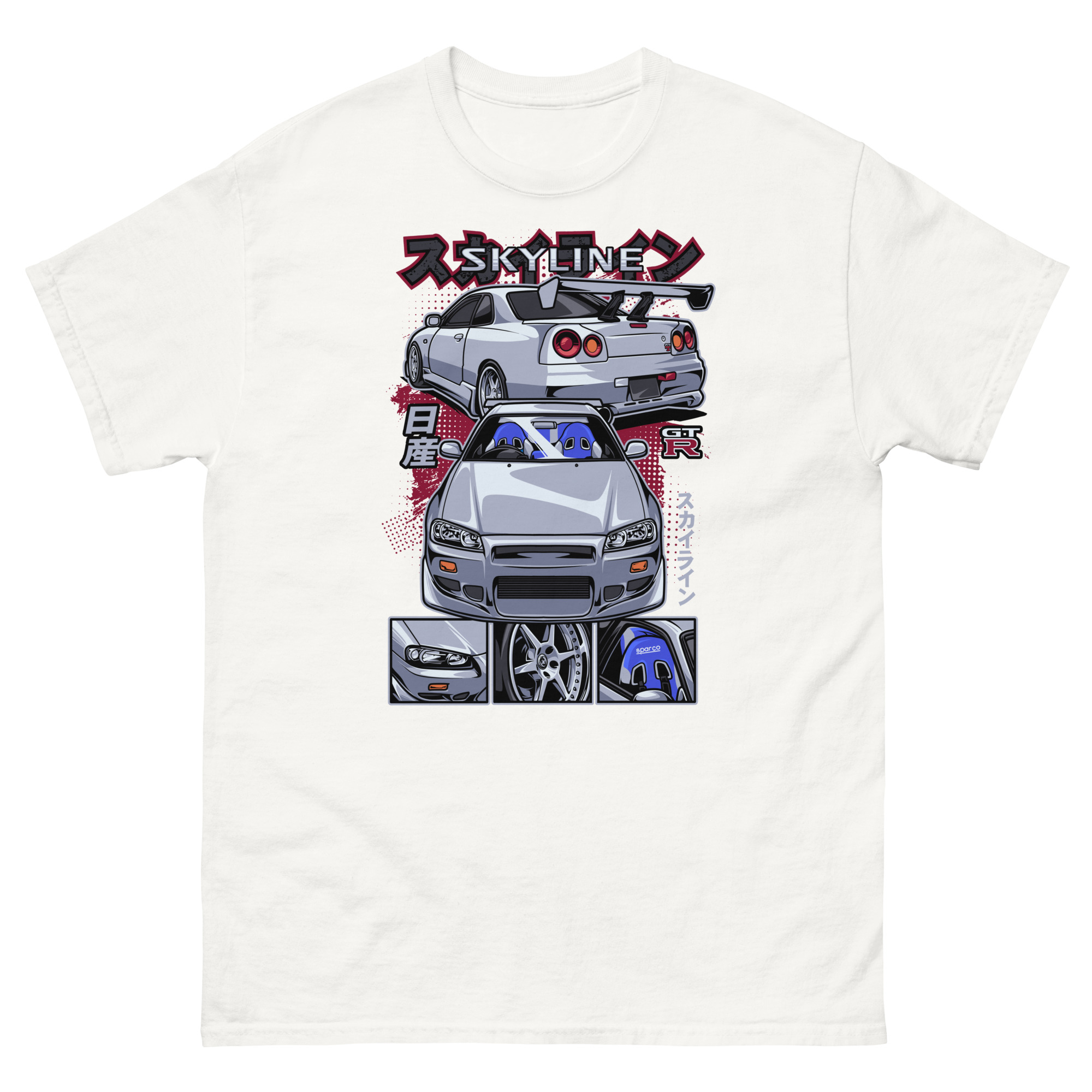 Silver Skyline GTR R34 Unisex Classic Tee - Image 20
