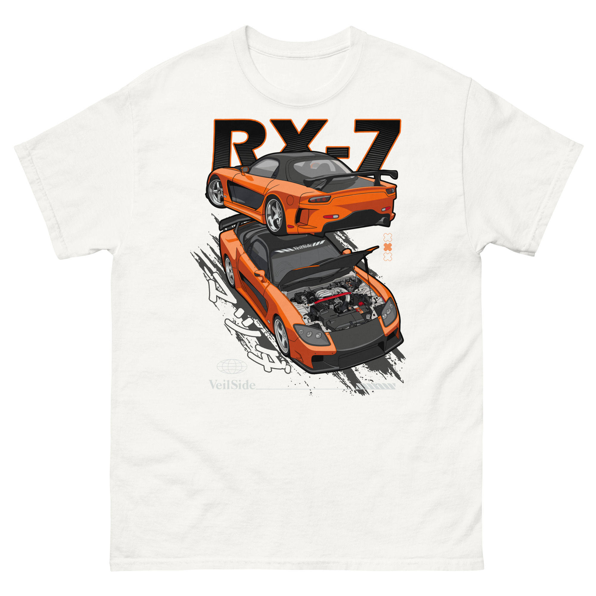Han's Orange RX-7 Unisex Classic Tee - Image 20