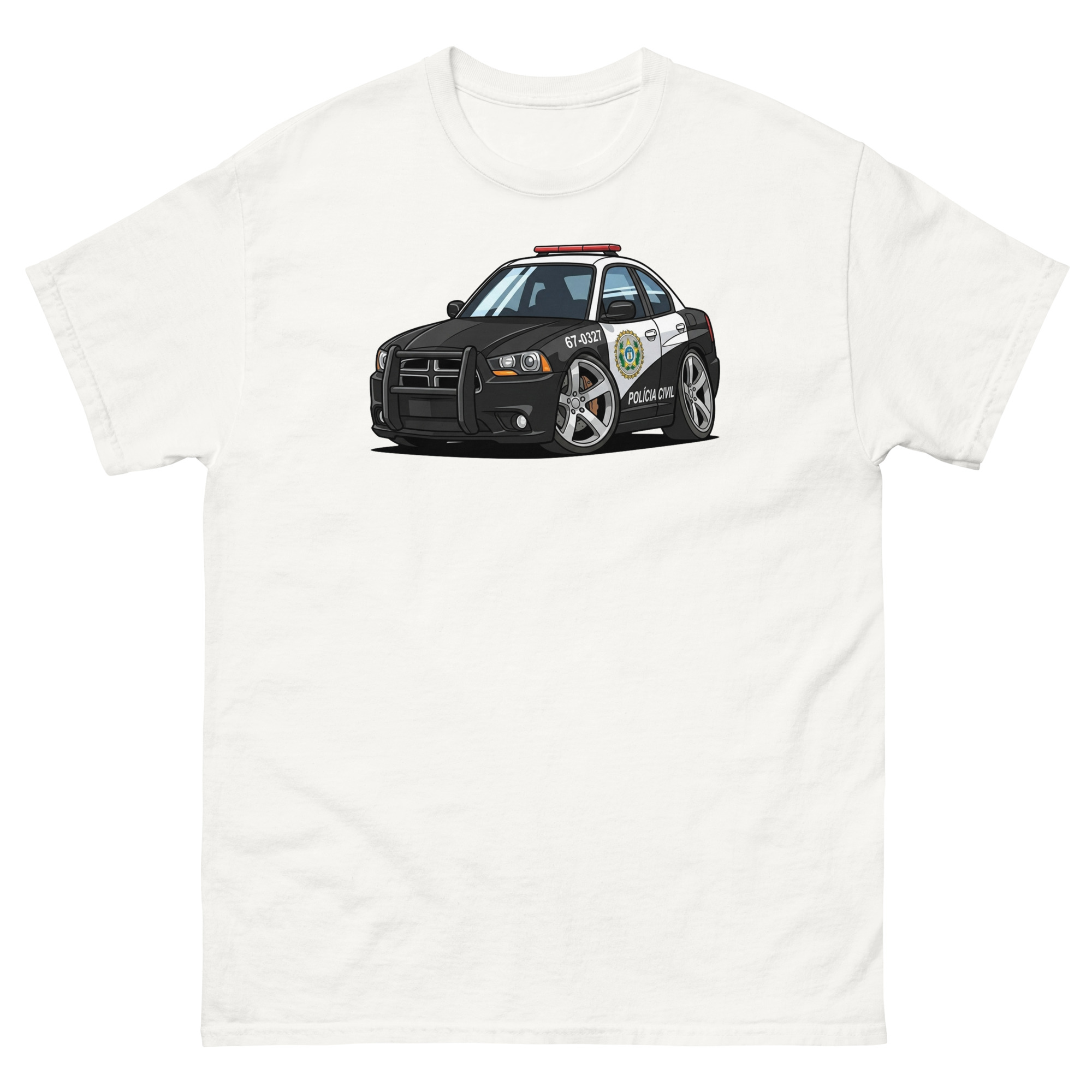 2011 Police Charger Chibi Style Unisex Classic Tee - Image 20