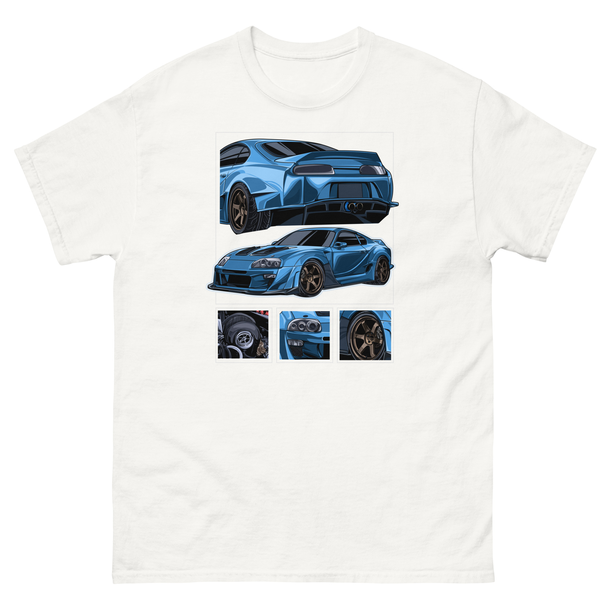 JDM Blue MK4 Supra Unisex Classic Tee - Image 39