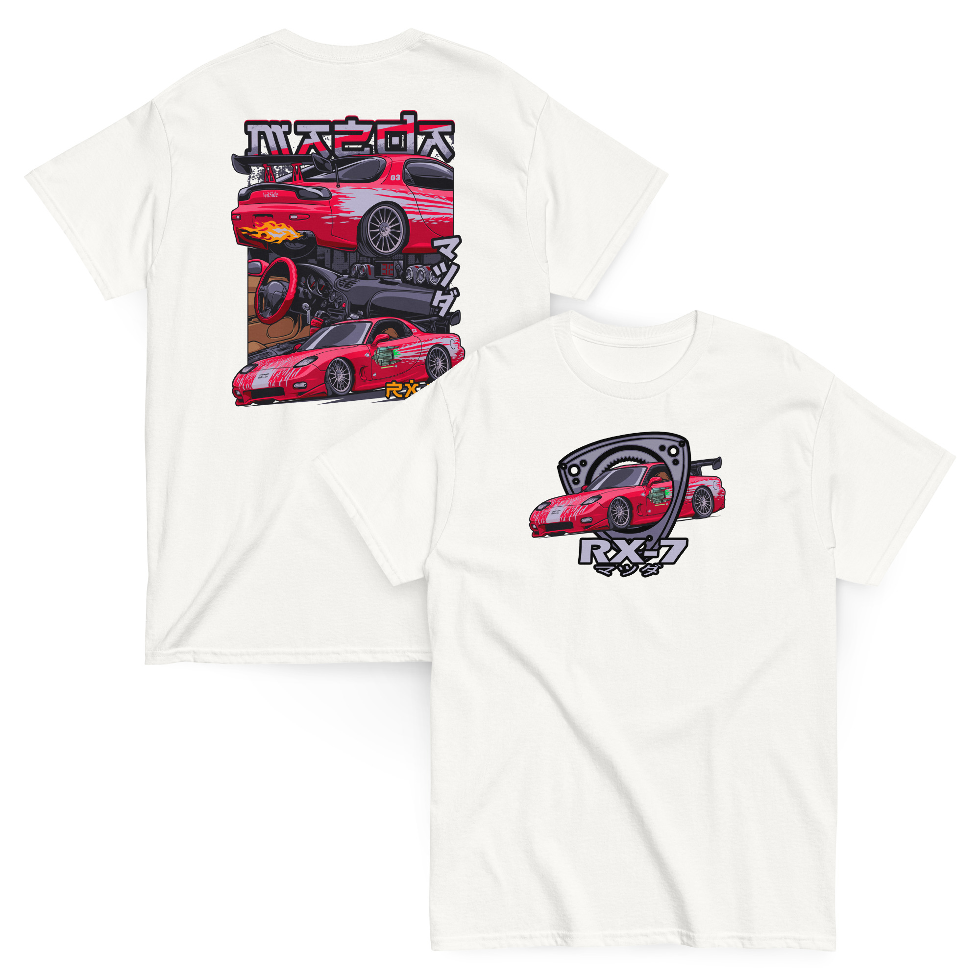 Dom's RX-7 Unisex Classic Tee (Front/Back Design) - Image 40